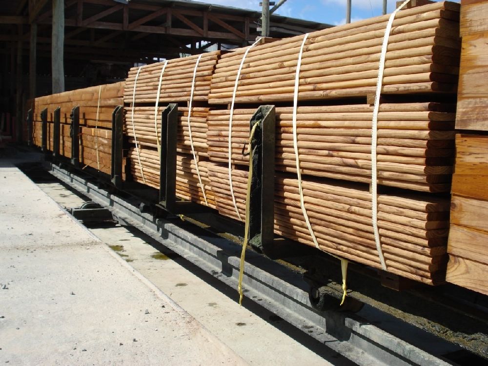 Timber on trolley